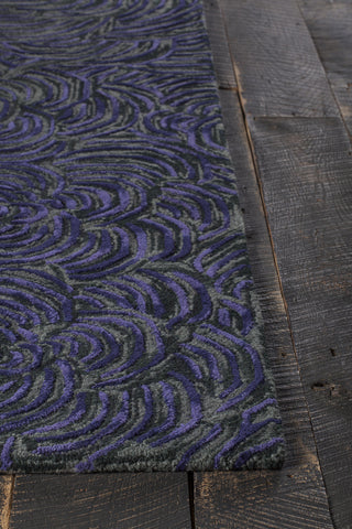 Chandra Leia LEI-42201 Purple/Grey Area Rug Corner Shot