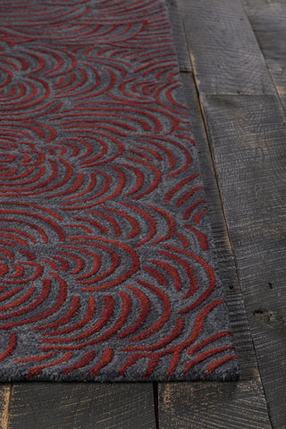 Chandra Leia LEI-42203 Red/Grey Area Rug Corner Shot