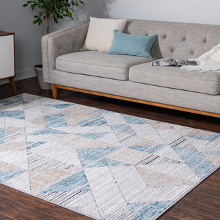 Unique Loom Leipzig T-LPZG1 Blue Area Rug Rectangle Lifestyle Image Feature