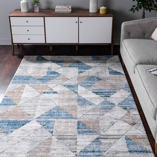 Unique Loom Leipzig T-LPZG1 Blue Area Rug Rectangle Lifestyle Image