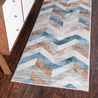 Unique Loom Leipzig T-LPZG2 Blue Area Rug Runner Lifestyle Image