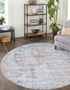 Unique Loom Leipzig T-LPZG3 Multi Area Rug Round Lifestyle Image