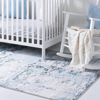 Unique Loom Leipzig T-LPZG5 Blue Area Rug Rectangle Lifestyle Image Feature