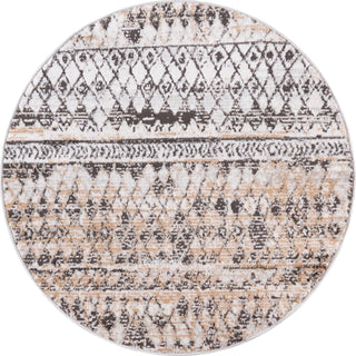 Unique Loom Leipzig T-LPZG6 Beige Area Rug Round Top-down Image