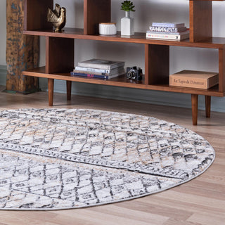 Unique Loom Leipzig T-LPZG6 Beige Area Rug Round Lifestyle Image