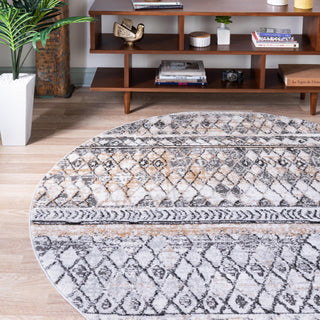 Unique Loom Leipzig T-LPZG6 Beige Area Rug Round Lifestyle Image