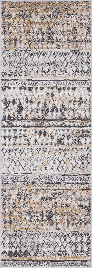 Unique Loom Leipzig T-LPZG6 Beige Area Rug Runner Top-down Image