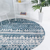 Unique Loom Leipzig T-LPZG6 Blue Area Rug Round Lifestyle Image