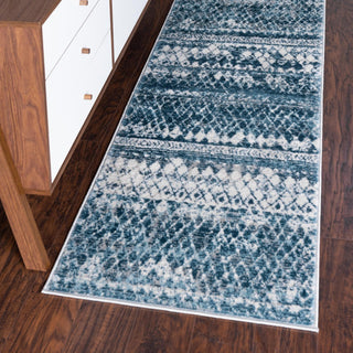 Unique Loom Leipzig T-LPZG6 Blue Area Rug Runner Lifestyle Image