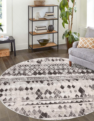 Unique Loom Leipzig T-LPZG6 Gray Area Rug Round Lifestyle Image