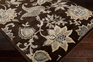 Surya Lenoir LEN-2454 Black Machine Loomed Area Rug Corner Shot