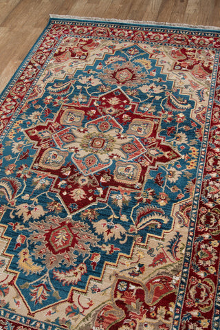 Momeni Lenox LE-01 Blue Area Rug Corner Image