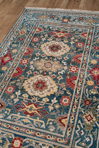 Momeni Lenox LE-03 Blue Area Rug Corner Image