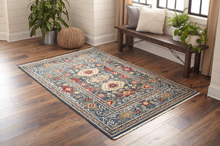 Momeni Lenox LE-03 Blue Area Rug Lifestyle Image Feature