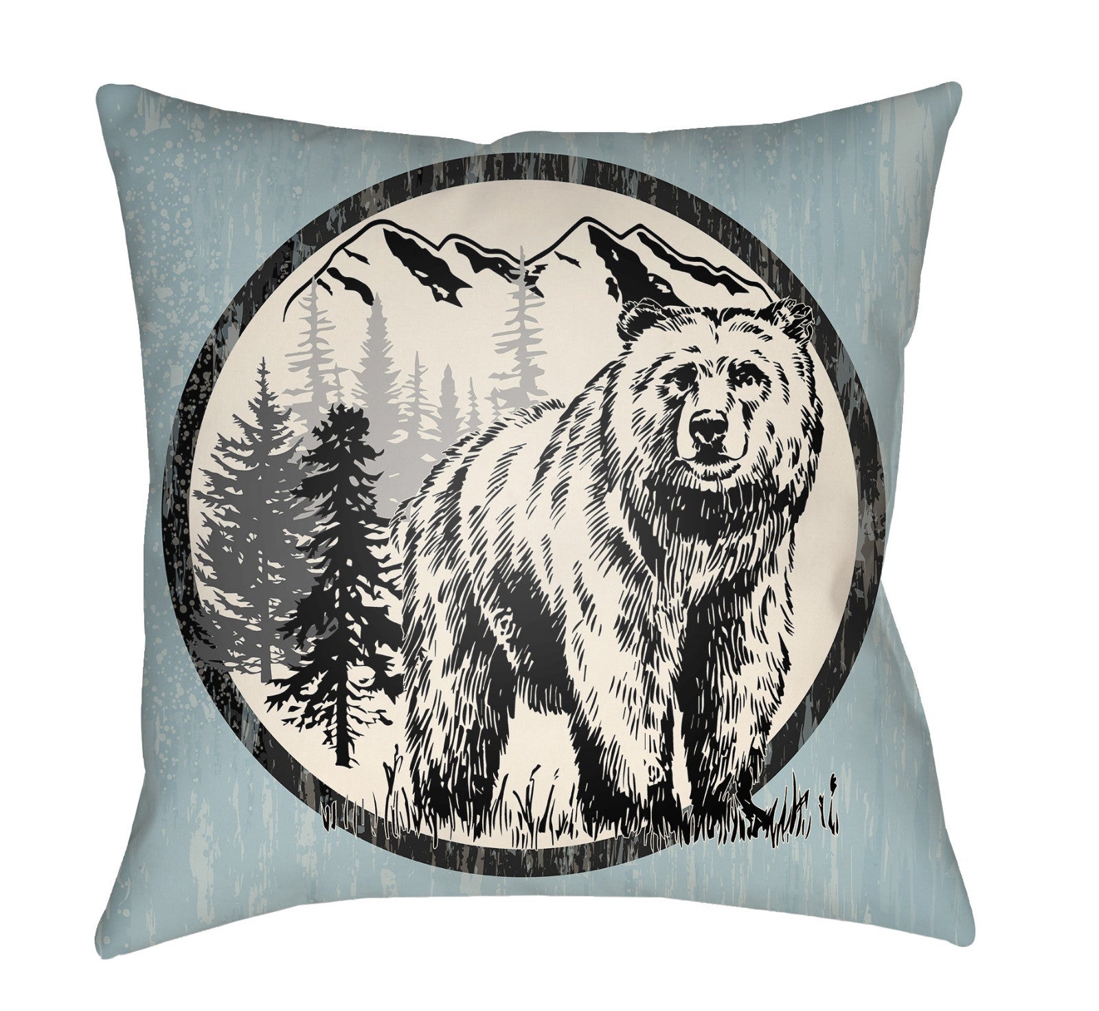 Artistic Weavers Lodge Cabin Bear Light Blue/Beige main image