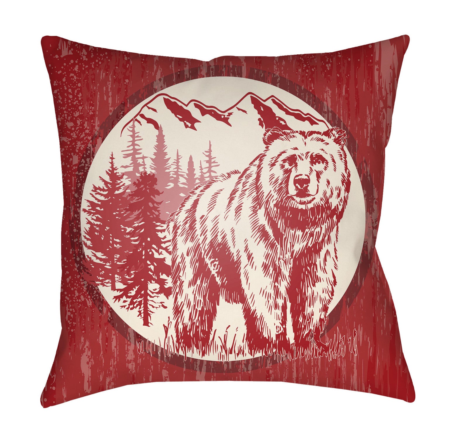 Artistic Weavers Lodge Cabin Bear Crimson Red/Beige main image