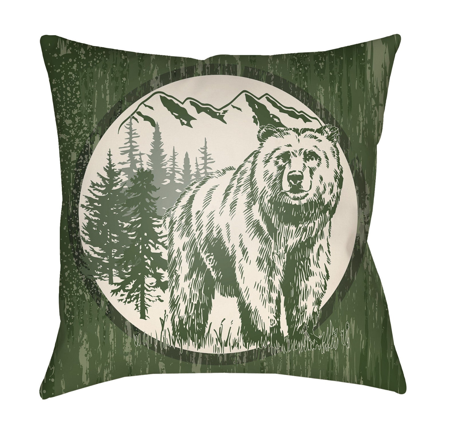 Artistic Weavers Lodge Cabin Bear Forest Green/Beige main image