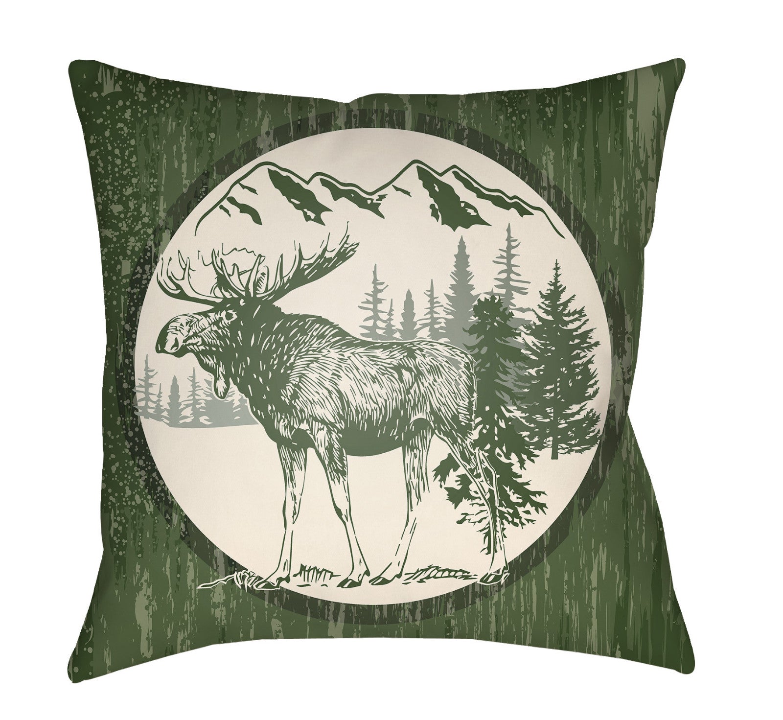 Artistic Weavers Lodge Cabin Moose Forest Green/Beige main image