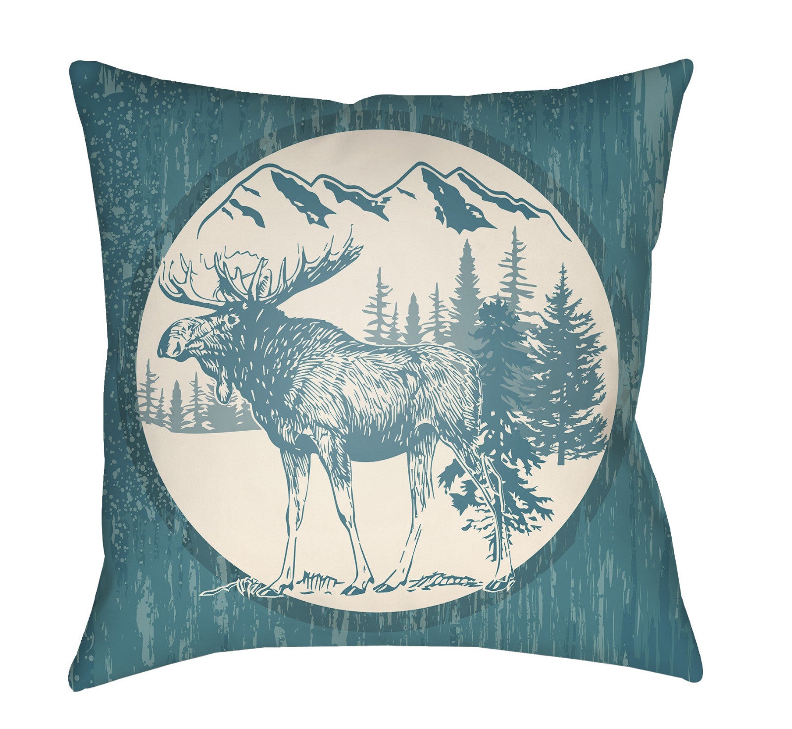 Artistic Weavers Lodge Cabin Moose Teal/Beige main image