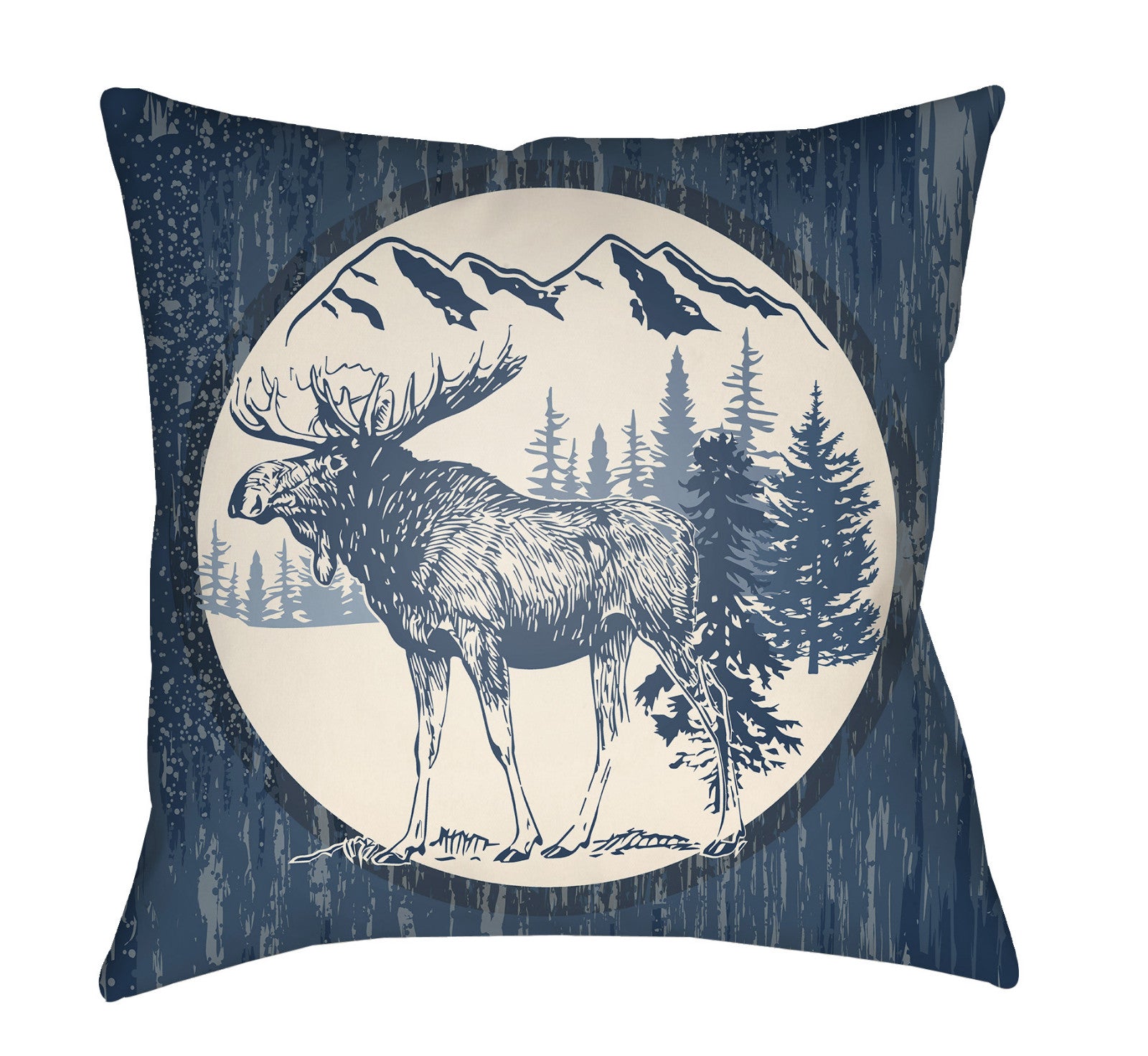 Artistic Weavers Lodge Cabin Moose Navy Blue/Beige main image