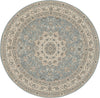 Nourison Living Treasures LI15 Aqua/Ivory Area Rug Round