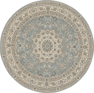 Nourison Living Treasures LI15 Aqua/Ivory Area Rug Round