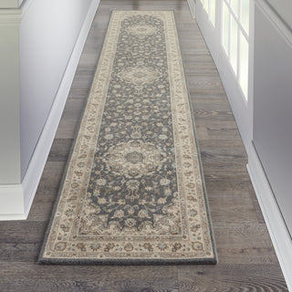 Nourison Living Treasures LI15 Grey/Ivory Area Rug Room Scene 3