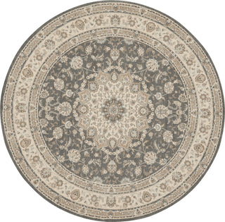 Nourison Living Treasures LI15 Grey/Ivory Area Rug Round