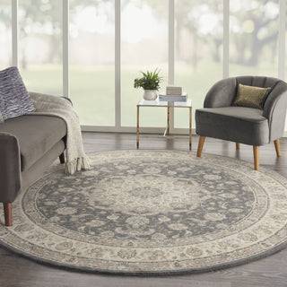 Nourison Living Treasures LI15 Grey/Ivory Area Rug Room Scene 2