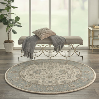 Nourison Living Treasures LI16 Ivory/Aqua Area Rug