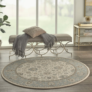 Nourison Living Treasures LI16 Ivory/Aqua Area Rug