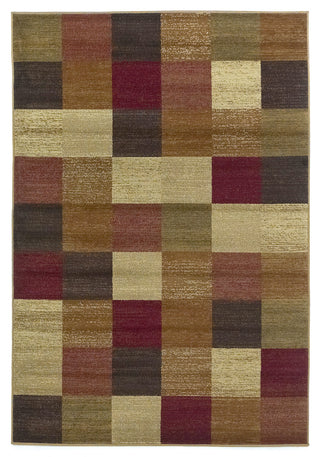 KAS Lifestyles 5426 Beige Squares Machine Woven Area Rug