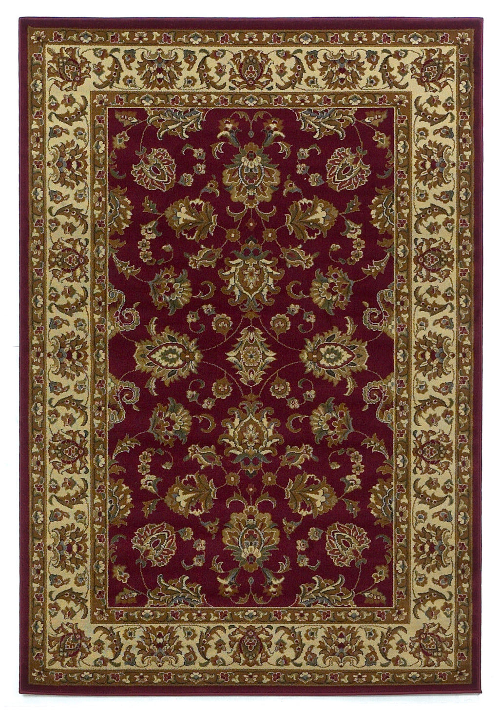 KAS Lifestyles 5431 Red/Ivory Kashan Machine Woven Area Rug