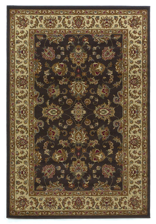 KAS Lifestyles 5432 Mocha/Ivory Kashan Machine Woven Area Rug