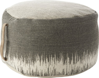 Nourison Life Styles Stonewash Drum Pouf Charcoal by Mina Victory main image