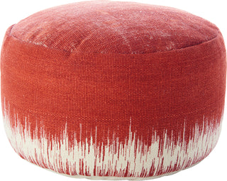 Nourison Life Styles Stonewash Drum Pouf Clay by Mina Victory 