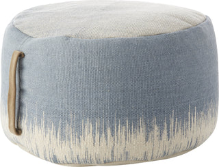 Nourison Life Styles Stonewash Drum Pouf Ocean by Mina Victory main image