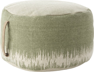 Nourison Life Styles Stonewash Drum Pouf Sage by Mina Victory main image