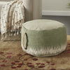 Nourison Life Styles Stonewash Drum Pouf Sage by Mina Victory 