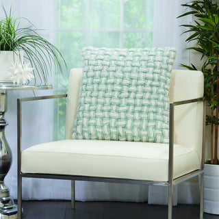 Nourison Life Styles Basketweave Celadon by Mina Victory  Feature