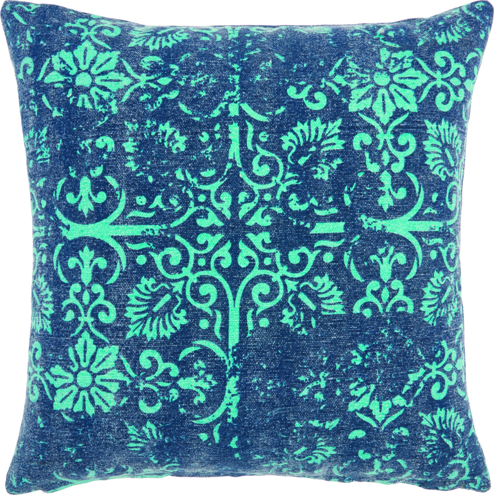 Nourison Life Styles Distress Damask Teal by Mina Victory main image