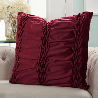 Nourison Life Styles Velvet Ruffle Pleats Burgundy  Feature