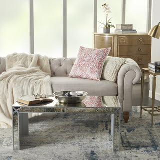 Nourison Life Styles Faded Damask Coral  Feature