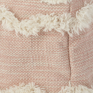 Nourison Life Styles Woven Chevron Pouf Blush by Mina Victory 