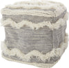 Nourison Life Styles Woven Chevron Pouf Grey by Mina Victory main image