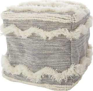 Nourison Life Styles Woven Chevron Pouf Grey by Mina Victory main image