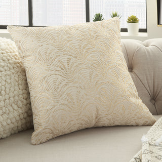 Nourison Life Styles Met Emb Swirls Ivory Gold by Mina Victory 