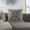 Nourison Life Styles Embroidered Burst Grey by Mina Victory 