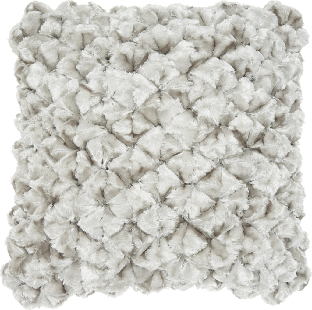 Nourison Life Styles Velvet Shimmer Poms Silver by Mina Victory main image
