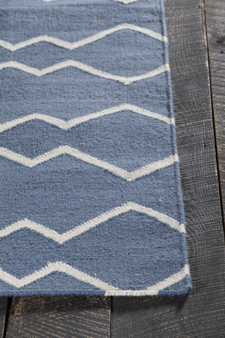 Chandra Lima LIM-25704 Blue/White Area Rug Corner Shot